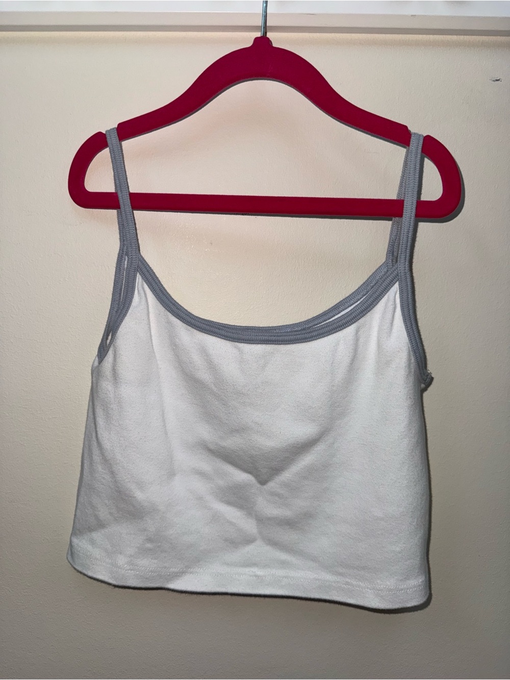 Brandy Melville White Tank Top with Blue Trim